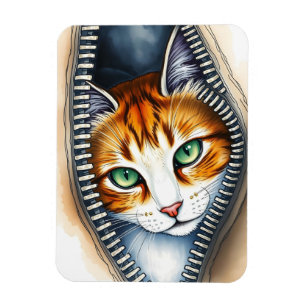 Beautiful Trendly Niedlich Watercolor Cat Collecti Magnet