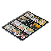 Beautiful Trendy Custom Monogram 11 Photos Collage Notizblock (Linke Seite)