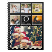 Beautiful Trendy Custom Monogram 6 Photo Collage Notizblock (Vorderseite)