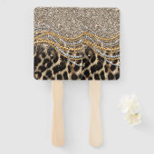 Beautiful Trendy Leopard Faux Animal Print Fächer (Vorne und Hinten)
