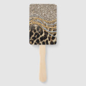 Beautiful Trendy Leopard Faux Animal Print Fächer (Rückseite)