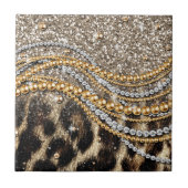 Beautiful Trendy Leopard Imitate Animal Print Fliese (Vorderseite)