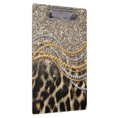 Beautiful Trendy Leopard Imitate Animal Print Klemmbrett (Rechts)