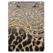 Beautiful Trendy Leopard Imitate Animal Print Klemmbrett (Vorderseite)