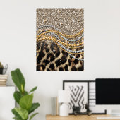 Beautiful Trendy Leopard Imitate Animal Print Poster (Heimbüro)