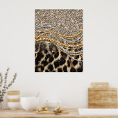Beautiful Trendy Leopard Imitate Animal Print Poster (Küche)