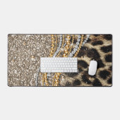 Beautiful Trendy Leopard Imitate Animal Print Schreibtischunterlage (Tastatur & Maus)
