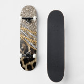 Beautiful Trendy Leopard Imitate Animal Print Skateboard (Vorderseite)