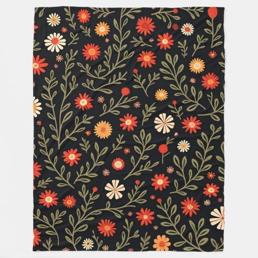 Beautiful Trendy Vintag Floral Collection Fleecedecke (Vorderseite)