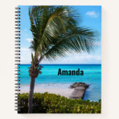 Beautiful Tropical Beach Breezy Palm Tree Notizblock (Vorderseite)