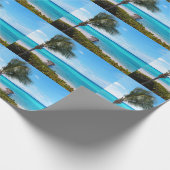 Beautiful Tropical Beach Breezy Palm Tree Pattern Geschenkpapier (Ecke)