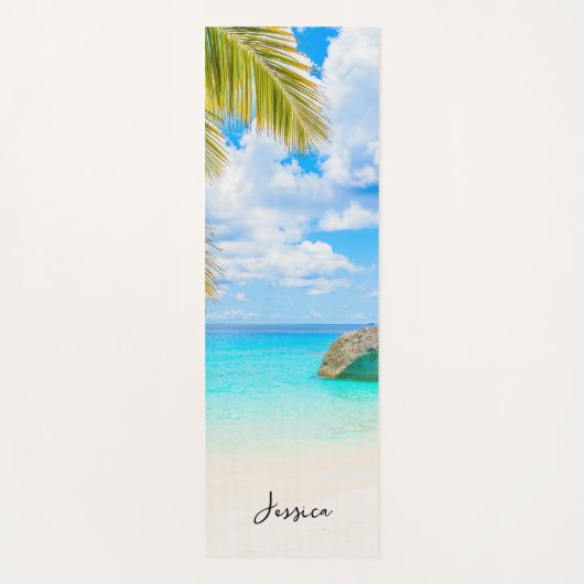 Beautiful Tropical Beach with Script  Yogamatte (Vorderseite)