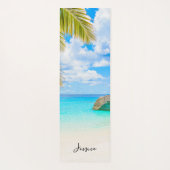 Beautiful Tropical Beach with Script  Yogamatte (Rückseite)
