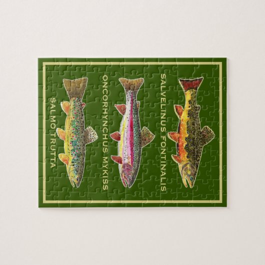 Beautiful Trout - Brook, Rainbow, Brown Puzzle (Horizontal)