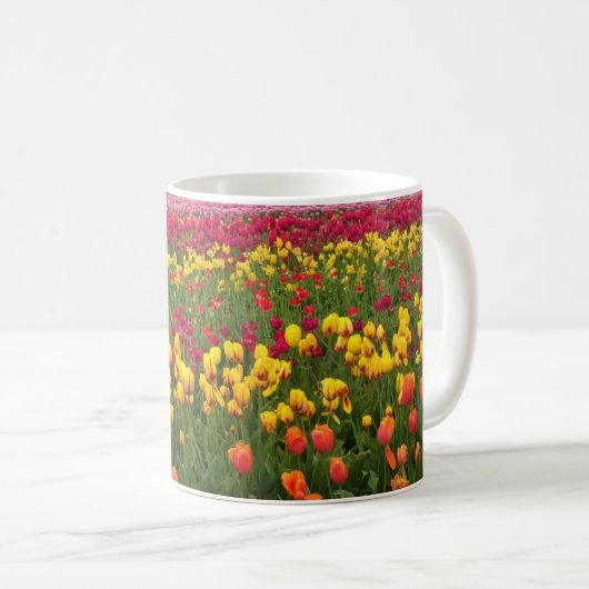 Beautiful Tulip Field Oregon Kaffeetasse (VorderseiteRechts)