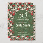 Beautiful Tulip Themed Outdoor Birthday Einladung (Vorne/Hinten)