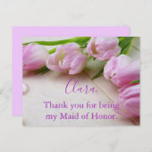 Beautiful Tulips Vielen Dank Trauzeugin Postkarte (Vorne/Hinten)