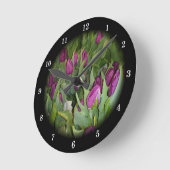 Beautiful Tulips Wall Clock Runde Wanduhr (Winkel)