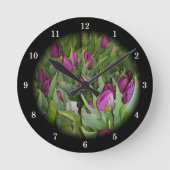 Beautiful Tulips Wall Clock Runde Wanduhr (Vorderseite)