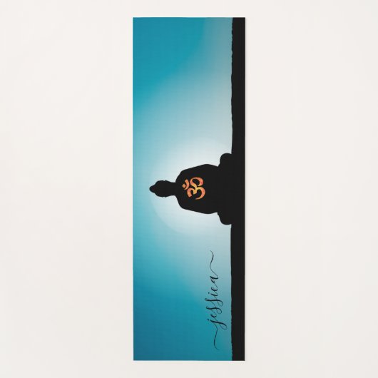 Beautiful Türkis Buddha Om Custom Yogamatte (Vorderseite)