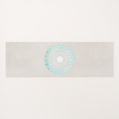 Beautiful Türkise Blue Lotus Mandala Yogamatte (Rückseite (Horizontal))