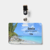 Beautiful Turquoise Tropical Beach Ausweis (Vorderseite mit Clip)