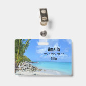 Beautiful Turquoise Tropical Beach Ausweis (Rückseite mit Clip)