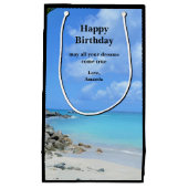 Beautiful Turquoise Tropical Beach Birthday Kleine Geschenktüte (Vorderseite)