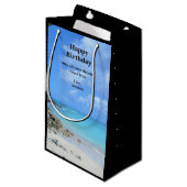 Beautiful Turquoise Tropical Beach Birthday Kleine Geschenktüte (Vorderseite Schrägansicht)
