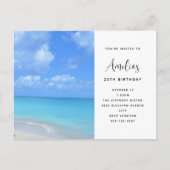 Beautiful Turquoise Tropical Beach  Birthday Postkarte (Vorderseite)