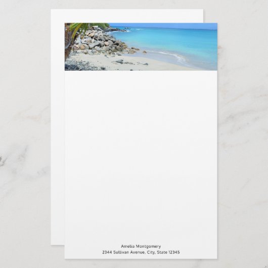 Beautiful Turquoise Tropical Beach Briefpapier (Vorne/Hinten)