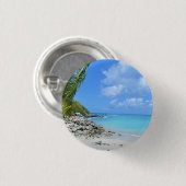 Beautiful Turquoise Tropical Beach Button (Vorne & Hinten)