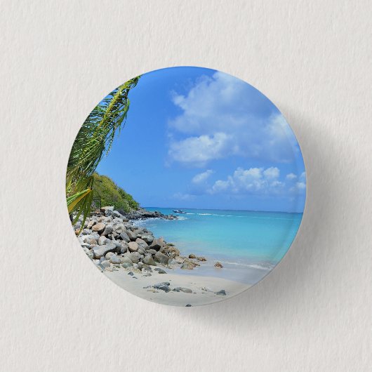 Beautiful Turquoise Tropical Beach Button (Vorderseite)