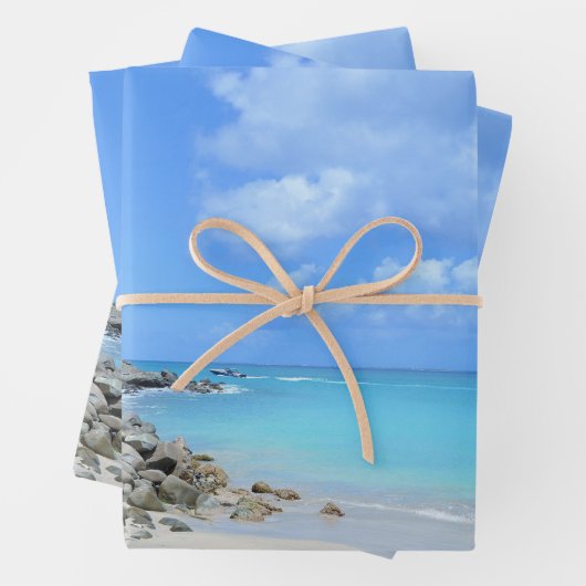 Beautiful Turquoise Tropical Beach Geschenkpapier Set (Beispiel)