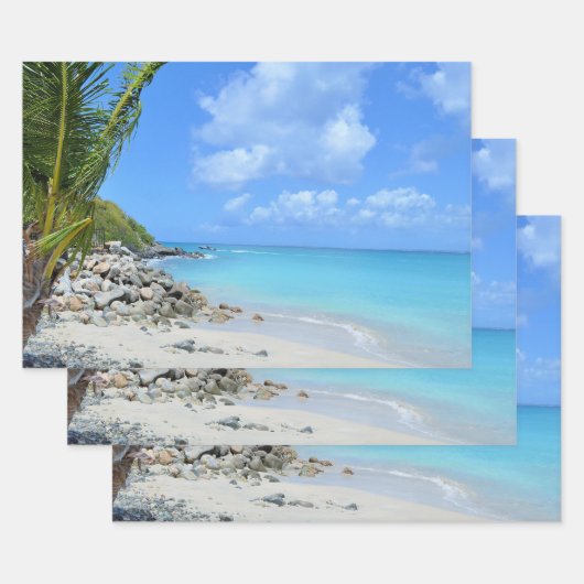 Beautiful Turquoise Tropical Beach  Geschenkpapier Set (Set)