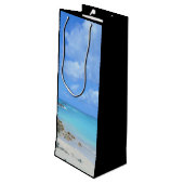 Beautiful Turquoise Tropical Beach Geschenktüte Für Weinflaschen (Rückseite Schrägansicht)
