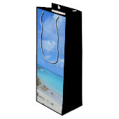 Beautiful Turquoise Tropical Beach Geschenktüte Für Weinflaschen (Vorderseite Schrägansicht)