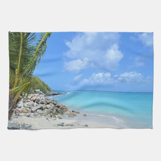 Beautiful Turquoise Tropical Beach Geschirrtuch (Horizontal)