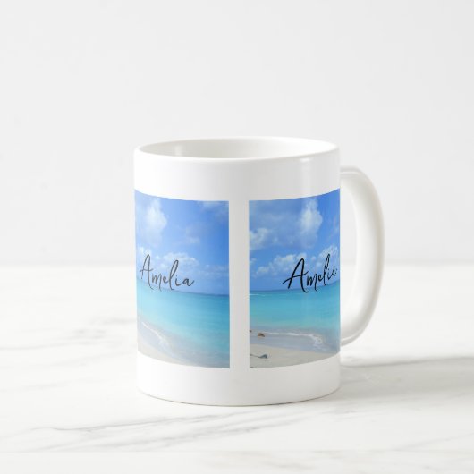 Beautiful Turquoise Tropical Beach Kaffeetasse (VorderseiteRechts)