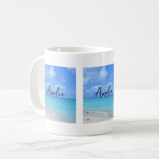 Beautiful Turquoise Tropical Beach Kaffeetasse (Vorderseite Links)