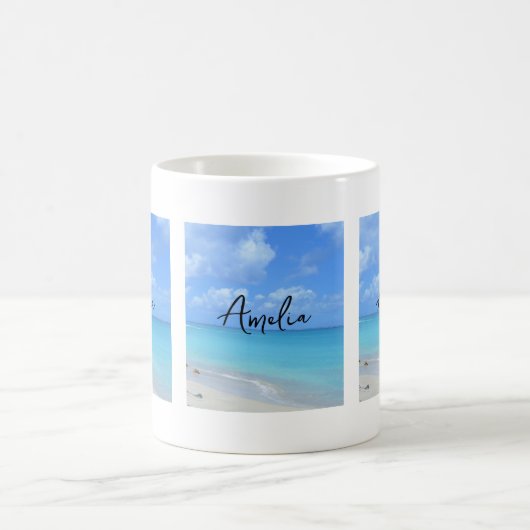 Beautiful Turquoise Tropical Beach Kaffeetasse (Mittel)