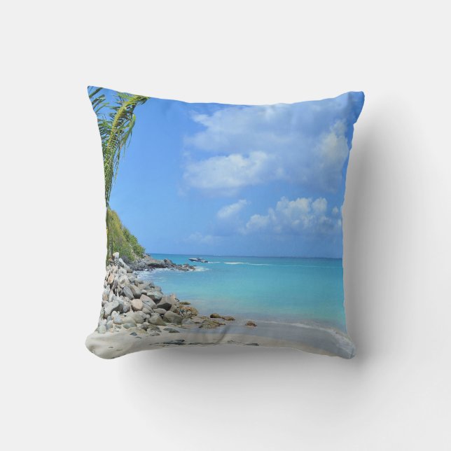 Beautiful Turquoise Tropical Beach Kissen (Vorderseite)