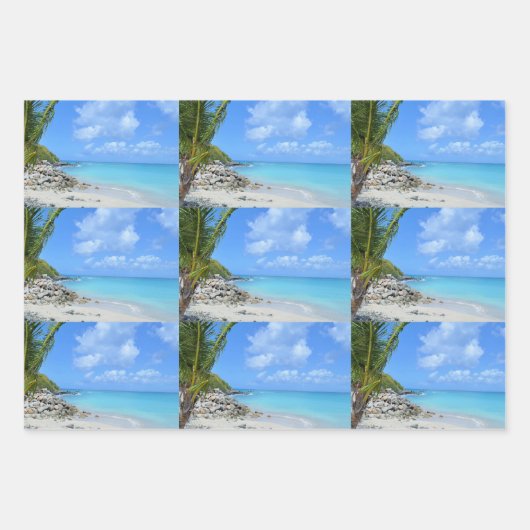 Beautiful Turquoise Tropical Beach Pattern Geschenkpapier Set (Vorderseite 3)