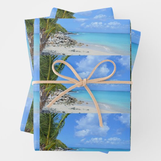 Beautiful Turquoise Tropical Beach Pattern Geschenkpapier Set (Beispiel)