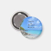 Beautiful Turquoise Tropical Beach Save the Date Magnet (Vorderseite/Rückseite)