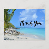 Beautiful Turquoise Tropical Beach Thank You Postkarte (Vorderseite)