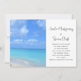 Beautiful Turquoise Tropical Beach Wedding Einladung