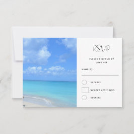 Beautiful Turquoise Tropical Beach Wedding RSVP Karte