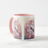 Beautiful Unicorn Custom Monogram Tasse (Vorderseite Links)