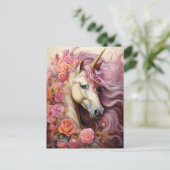 Beautiful Unicorn Postkarte (Stehend Vorderseite)